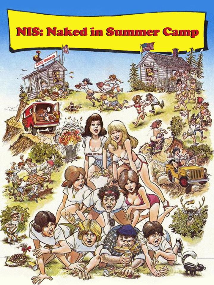 Illustration of a lot of people doing typical camping activities. nis-naked-at-summer-camp-cover.jpg