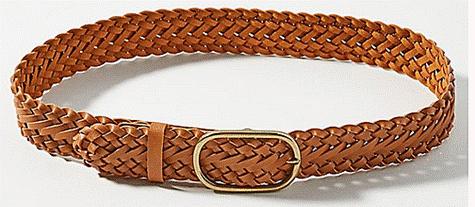Braided leather belt