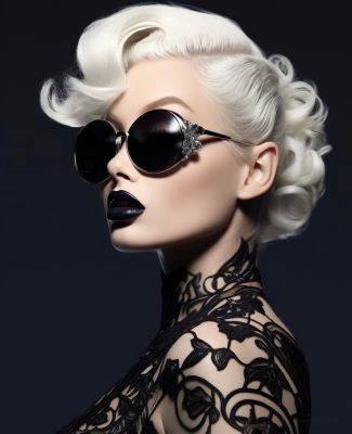 Platinum blonde wearing sunglasses