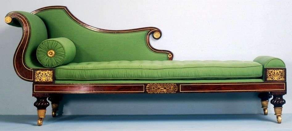 Green chaise