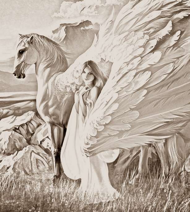 Girl with a winged horse