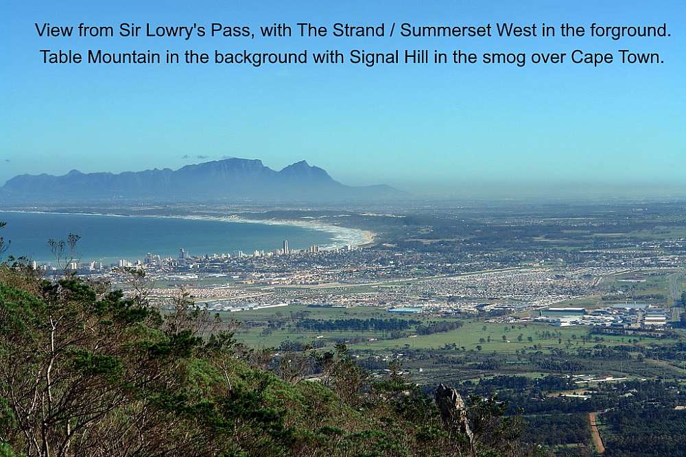 View of Cape Town from Sir Lowry’s mountain pass