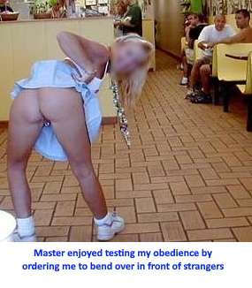 Pantiless woman bending over at McDonalds