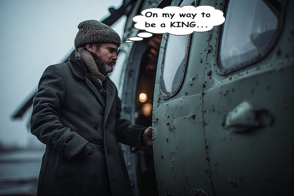 Zoryanovich got out of the MIL Mi-17 helicopter, supporting himself with his left hand on the doorframe of the helicopter.