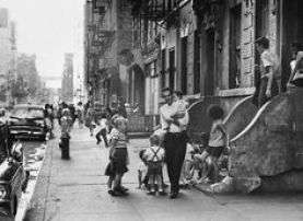 People on the side walk in brooklyn