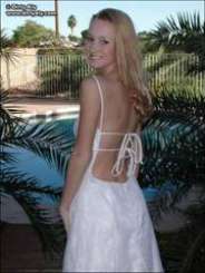 Blonde Girl in White Dress