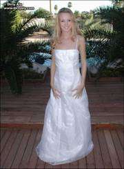 Blonde Girl in White Dress