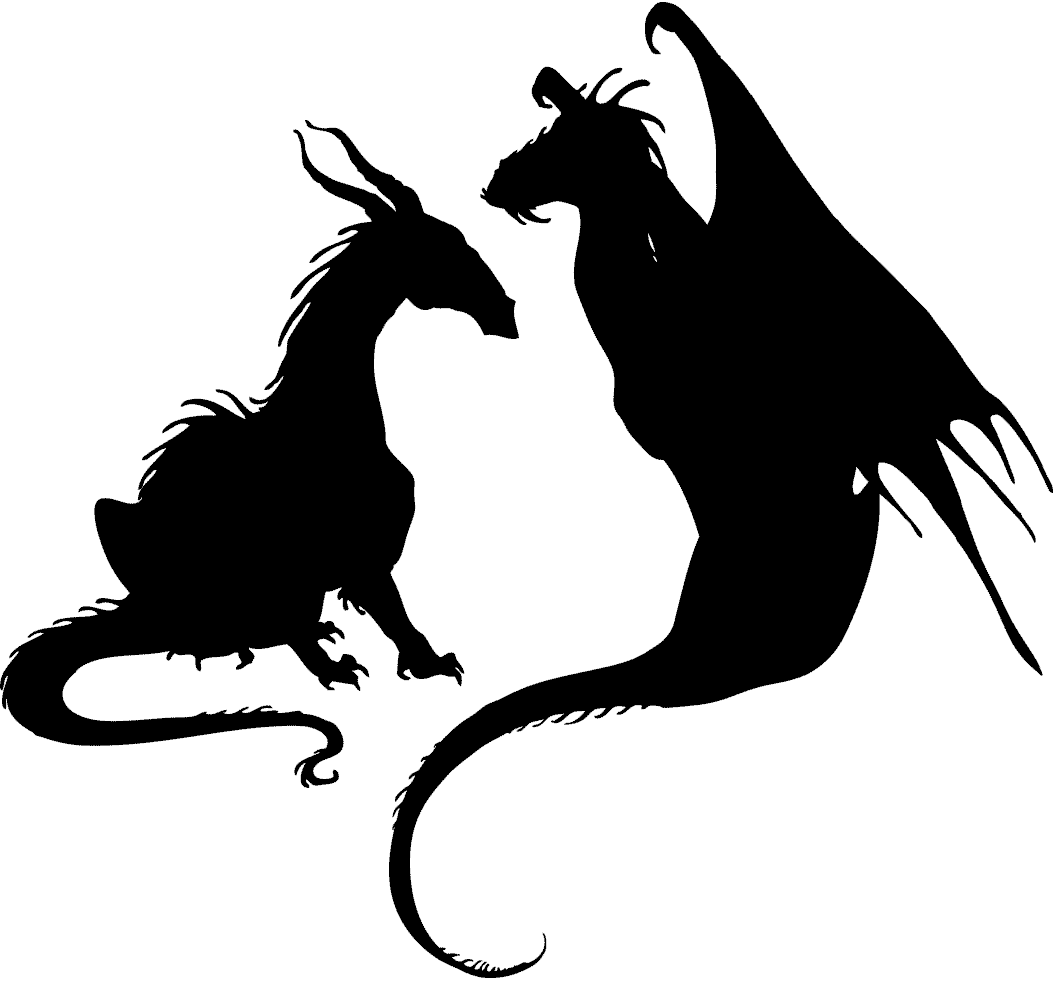 image of two two resting dragons