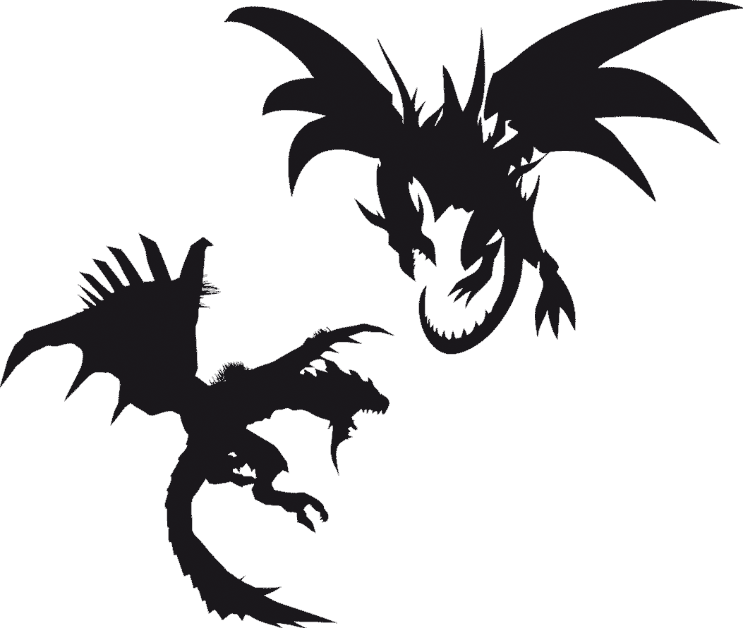 image of two aggressive dragons