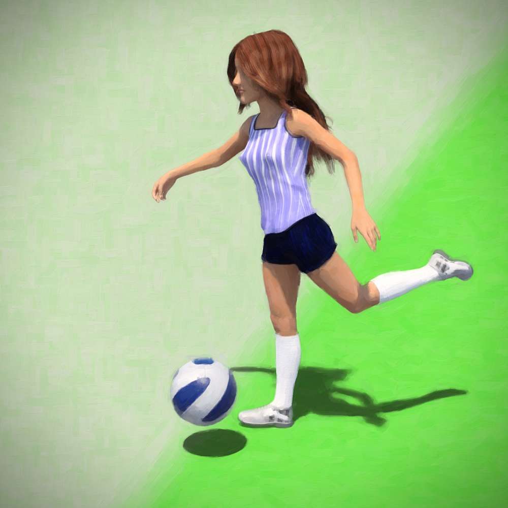 Girl Playing soccer