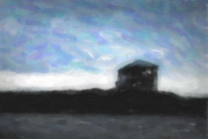 dark house on a hill