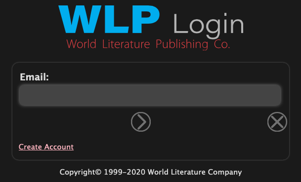 WLP Darkmode log in form