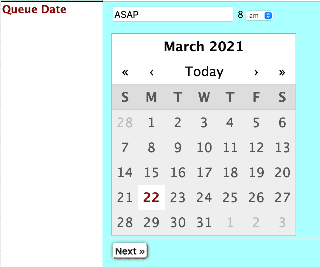 date/time picker